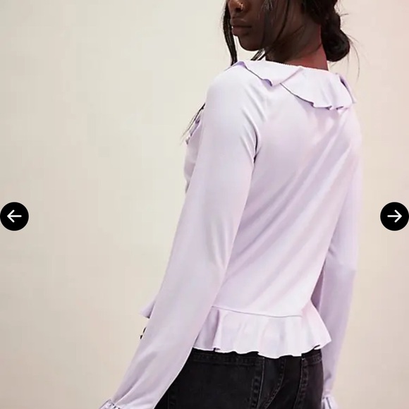Free People Light Purple Ruffle Blouse - Picture 2 of 6